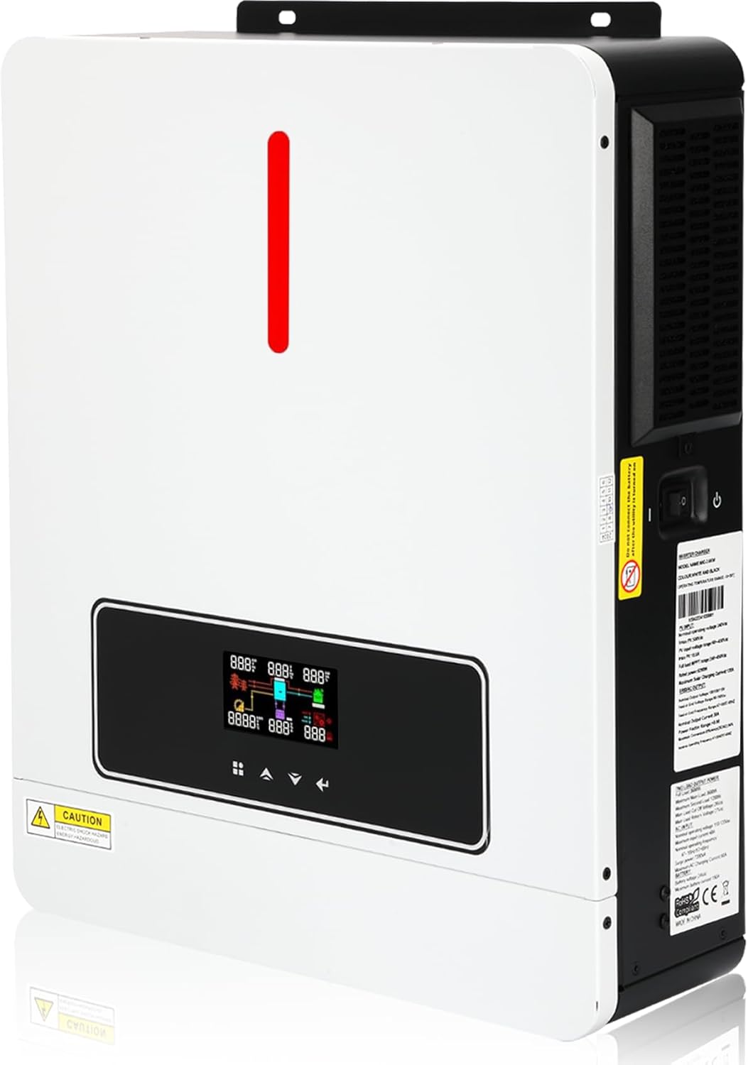 3600W Hybrid Solar Inverter 24VDC to 110V/120VAC All-in-One Pure Sine Wave Hybrid Solar Inverter with 120A MPPT Charge Controller Ideal for Home & Outdoor Use
