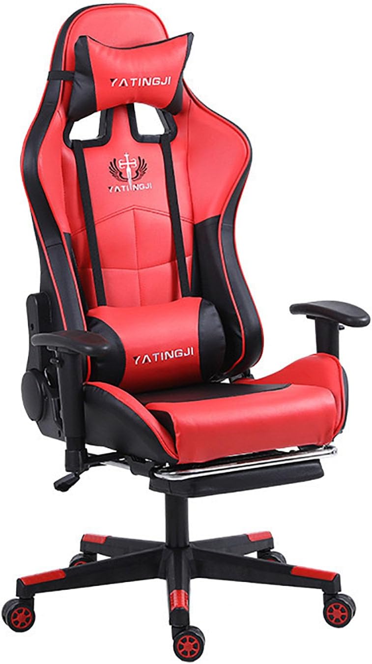 Gaming Chairs for Adults with Lumbar Support E-Sports Chair Live Game Seat Internet Cafe Competitive Chair Lift Swivel Reclining Backrest Foot Rest Ergonomic Computer Chair for Office Or Gaming