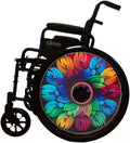 Wheelchair Memorial Day Wheel Covers, Cute Wheelchair Accessories, Enhances Aesthetics, Easy Install/Remove, Lightweight, Waterproof (Perfect Peacock)