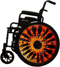 Designer Halloween Cover for Wheelchair Wheels, Enhances Aesthetics, Easy Install/Remove, Lightweight, New Matt Finish (Halloween Witch)