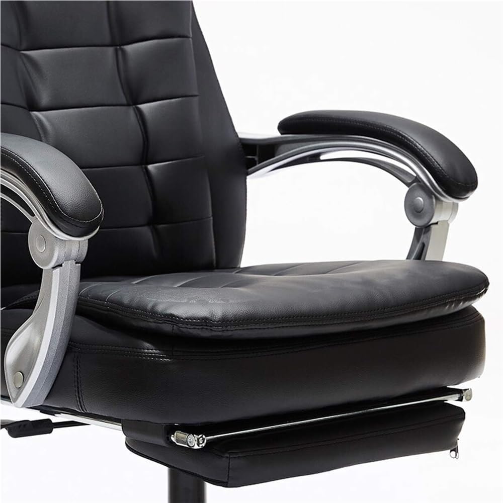 Ergonomic Executive Office Chair Adjustable High Back Comfortable Gaming Chairs Swivel Reclining Computer Desk Chair with Retractable Footrest for Long Hours(Black)