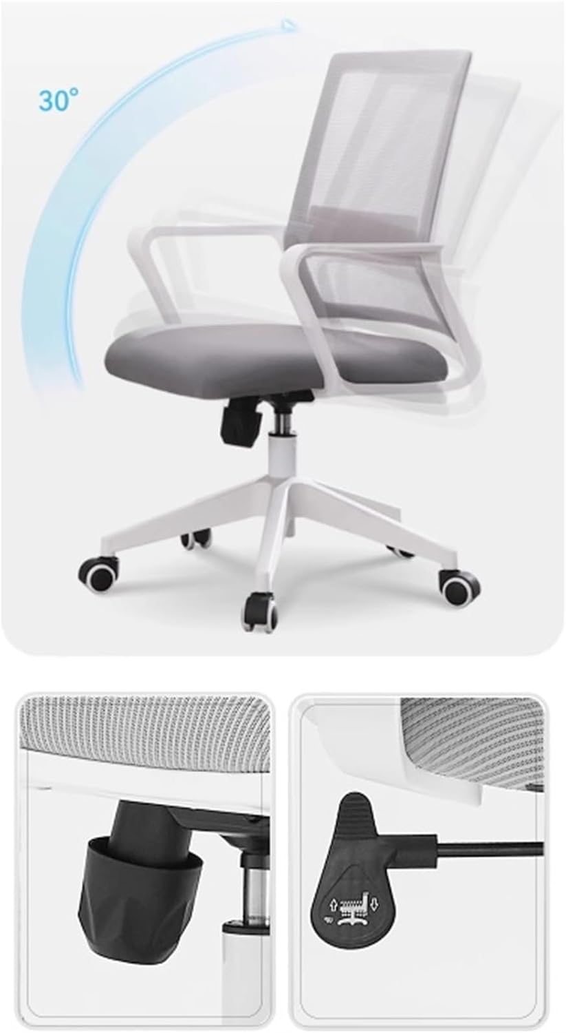 Computer Gaming Chair Ergonomic Mesh Rolling Work Swivel Task Chairs, Comfortable Lumbar Support for Home, Bedroom, Study, Dorm, Student, Adults(Pink)
