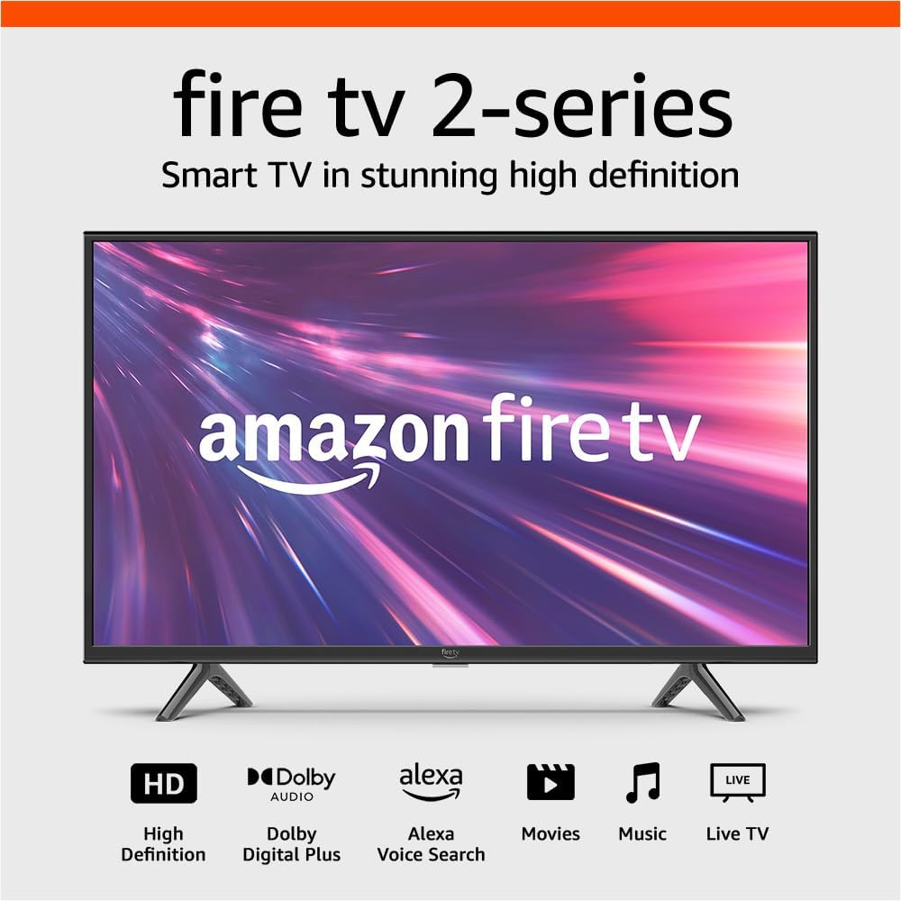 Amazon Fire TV 32' 2-Series, HD smart TV with Fire TV Alexa Voice Remote, stream live TV without cable