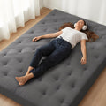 ZonLi Japanese Floor Futon Mattress Twin Size 39'x 75',100% Cotton Cover 6'' Thicken Tatami Mattress,Foldable Sleeping Pad,Portable Dormitory Tatami Mat,Roll Up Floor Lounger Bed for Adult (Grey)