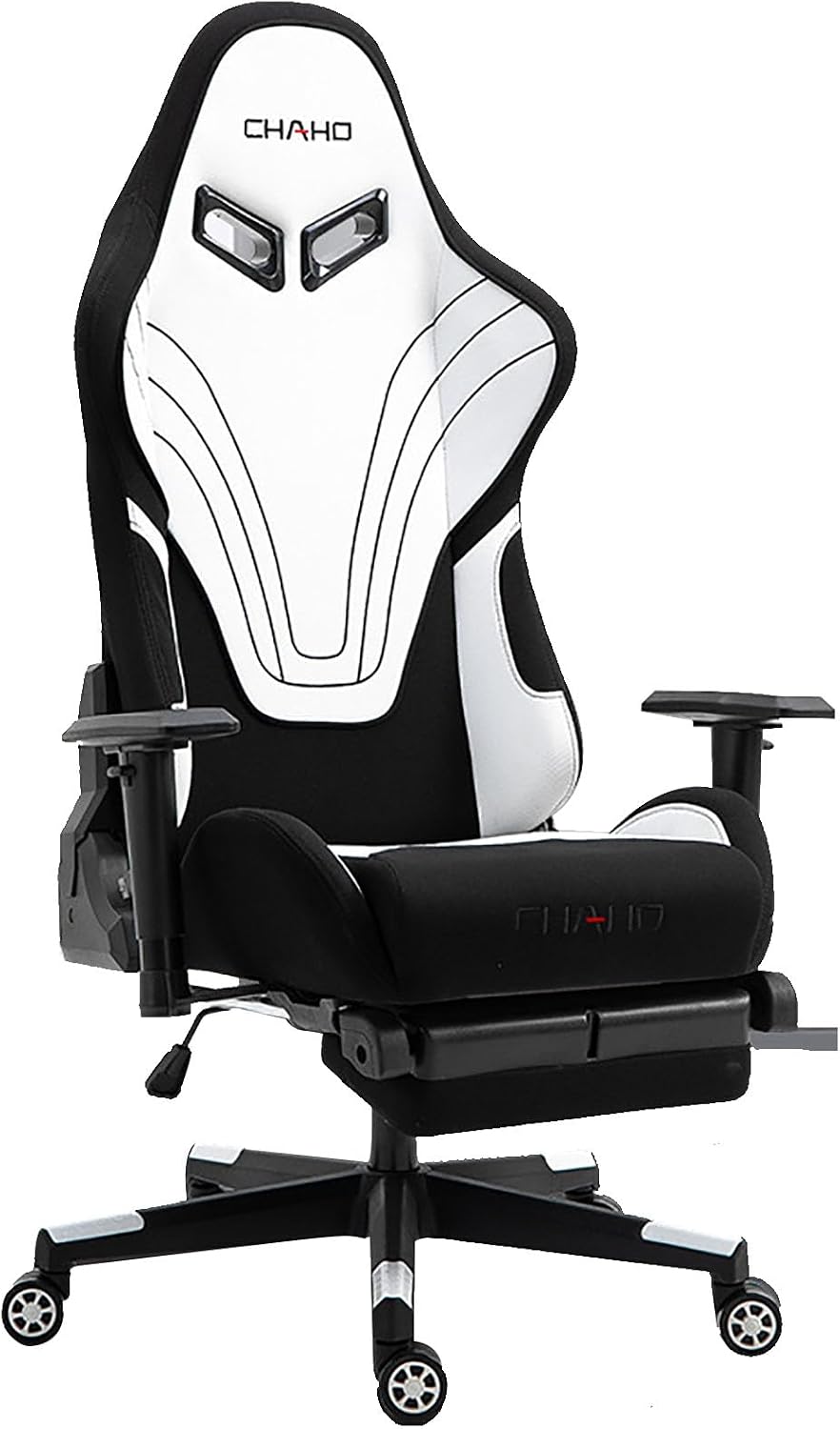 JSWHYBD Computer Chair Gaming for Adults Office Chair with Foot Rest and Lumbar Support Ergonomic Heavy Duty Design Big and Tall Desk Chair Video Comfortable Withfootrest Black