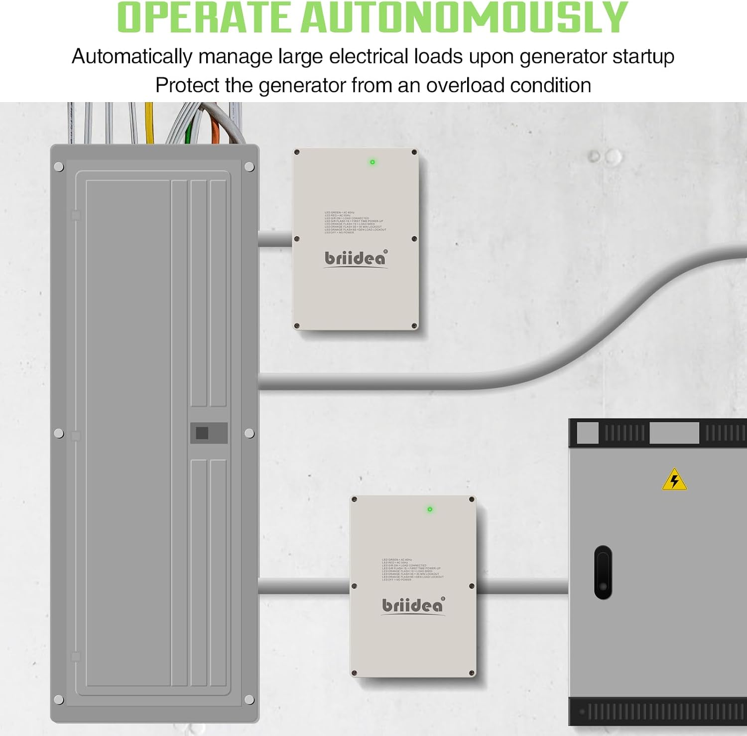 100 Amp Smart Management Module (SMM), Briidea Load Management Device, Replaceable/Compatible with Generac 7006, Protects Generator from Overload, Gray