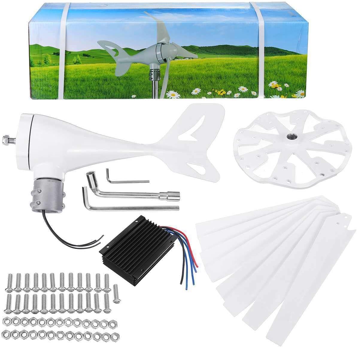 Wind Turbine Generator Kit 12000W 12V/24V w/8 Blade, Wind Generator Kit w/Charge Controller, Wind Power Generator for Marine, Home, Windmill Generator Suit for Hybrid Solar Wind,12V