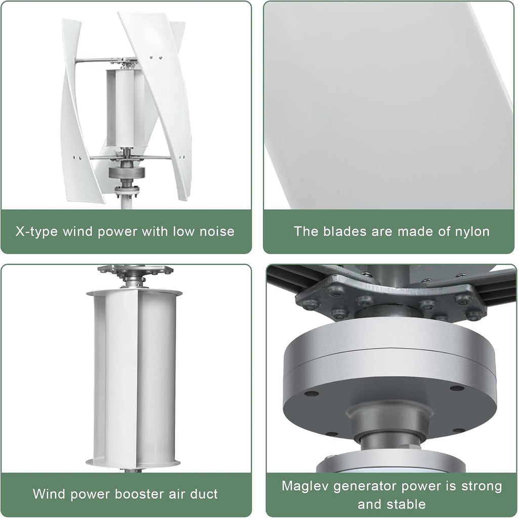 Smaraad Vertical Wind Turbine Generator Kit 600W 24V, Wind Generator Kit with Charge Controller, Wind Power Generator for Marine, RV, Home, Windmill Generator Suit for Hybrid Solar Wind System