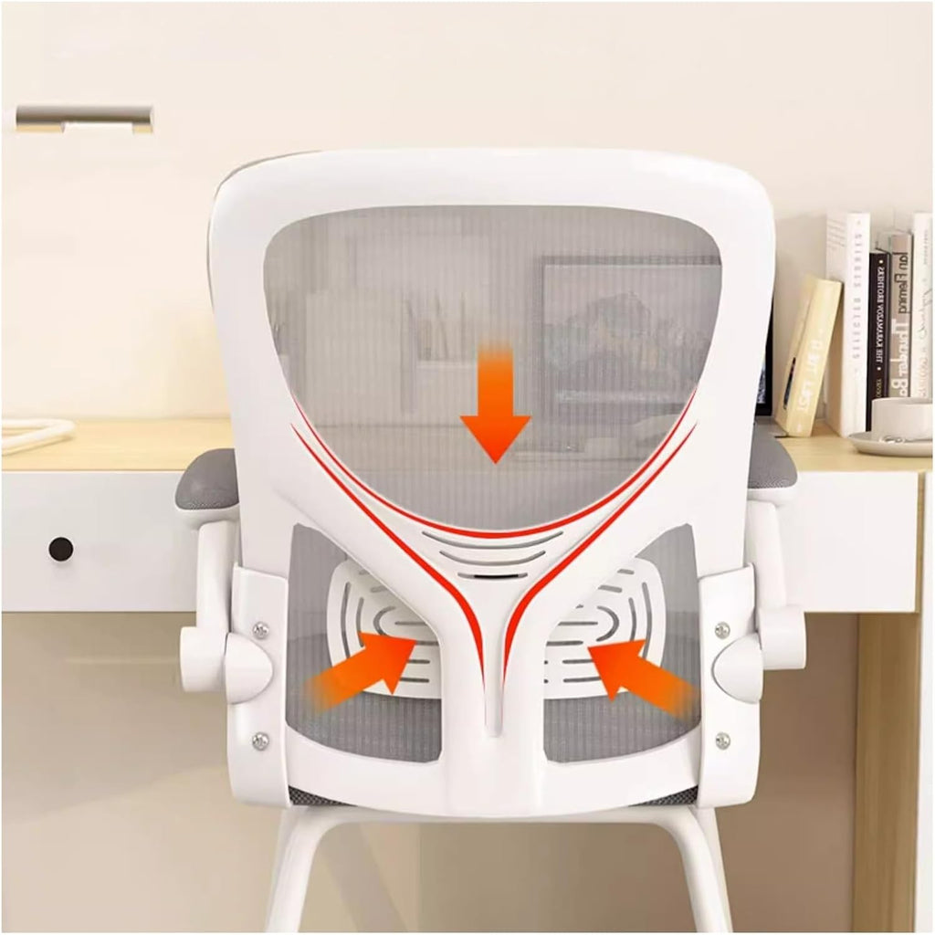Ergonomic Office Chair, Mesh Back Computer Chair, 90° Flip Armrest, for Dormitory, Study Room, Office, Desk, Gaming Chair (Color : B)