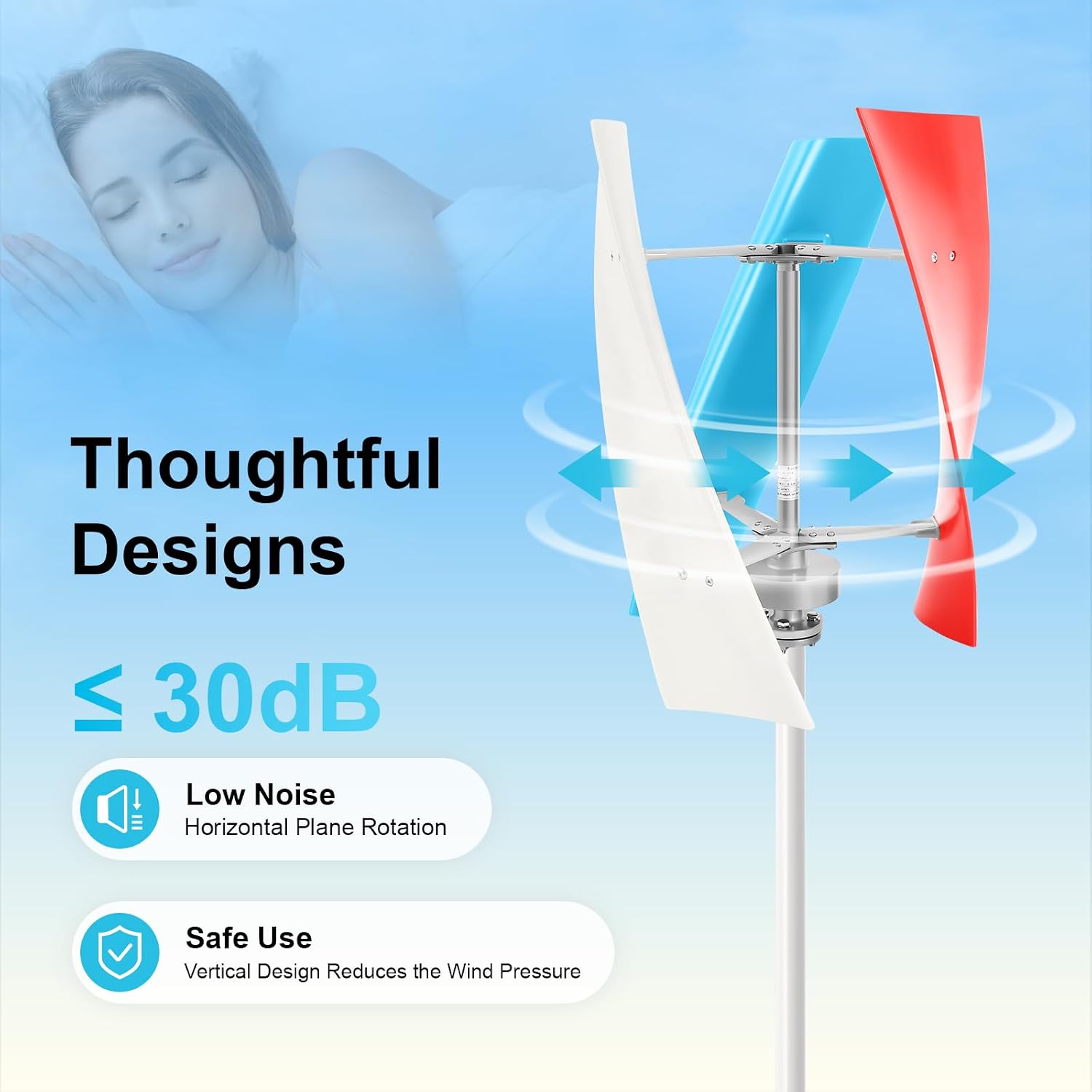 3-Blade Wind Turbine Generator,400W Wind Turbine Generator With Controller,Rare Earth Permanent Magnet Generator,Vertical Wind Generator Kit For Use In Ships, Pavilions, Cabins, Rvs,Windmills,Etc