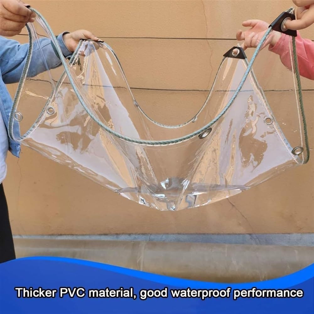 Zanotva 14 Mil Vinyl Curtains Pergola Cover Waterproof Side Panels，Weatherproof Heavy Duty Clear Tarp for Gazebo, Porch, Cabana (Size : 20x13ft(6x4m))