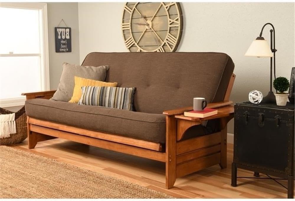 Kodiak Furniture 8' Full Size Spring Futon Mattress Replacement, Sleeper Sofa Bed Mattress, Linen Cocoa, Frame Not Included