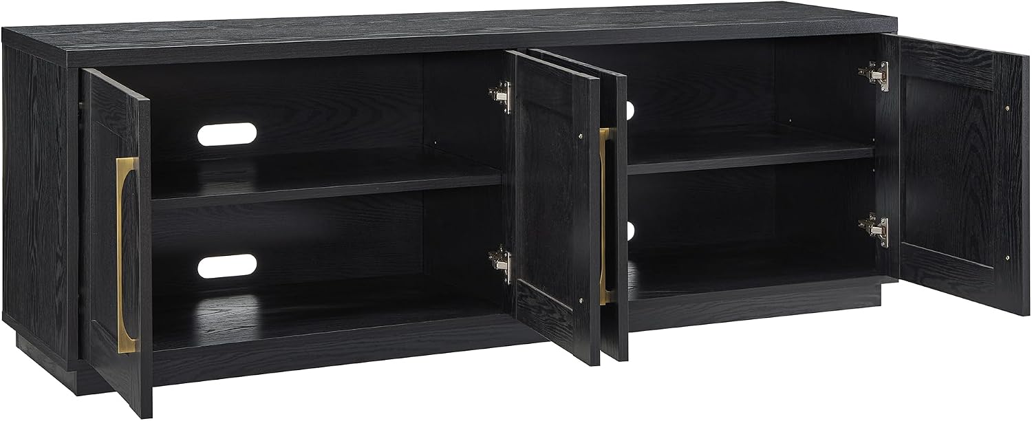 Henn&Hart Tillman Rectangular TV Stand for TV's up to 80' in Black Grain | Rectangular, for TV's, in Black Grain