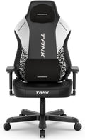 DXRacer Tank XXL Ergonomic Video Gaming Chair for Adults, Office Reclining Computer Chair with Magnetic Head Pillow and Lumbar Support, Racing Style Height Adjustable (EPU Leatherette, Black White)