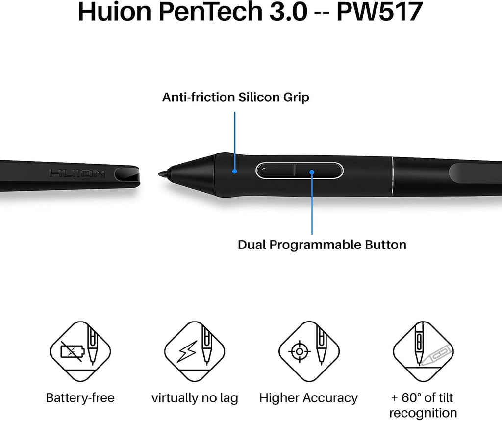 HUION Inspiroy Keydial KD200 Wireless Drawing Tablet, Bluetooth Graphic Tablet with Keyboard Dial 5 Customized Express Keys Battery-Free Pen, 8.9x5.6inch Art Tablet Work with Windows, Mac, Android
