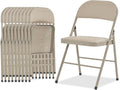 Karl home 10 Pack Brown Folding Chairs with Padded Seats for Outdoor & Indoor, Portable Stackable Commercial Seat with Steel Frame for Events Office Wedding Party, 330lbs Capacity