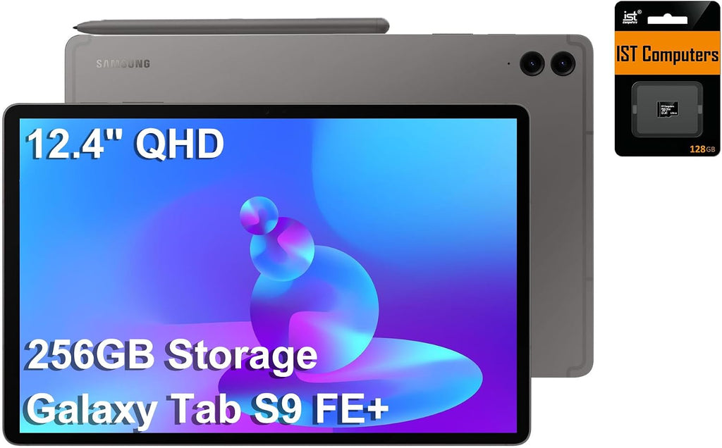 Samsung Galaxy Tab S9 FE+ Plus Android Tablet (12.4' Touchscreen, 8GB RAM, 256GB Storage (128GB+128GB SD Card), Long Battery Life, S Pen, 8MP + 12MP Cameras, Lightweight Design) SM-X610, NA Version