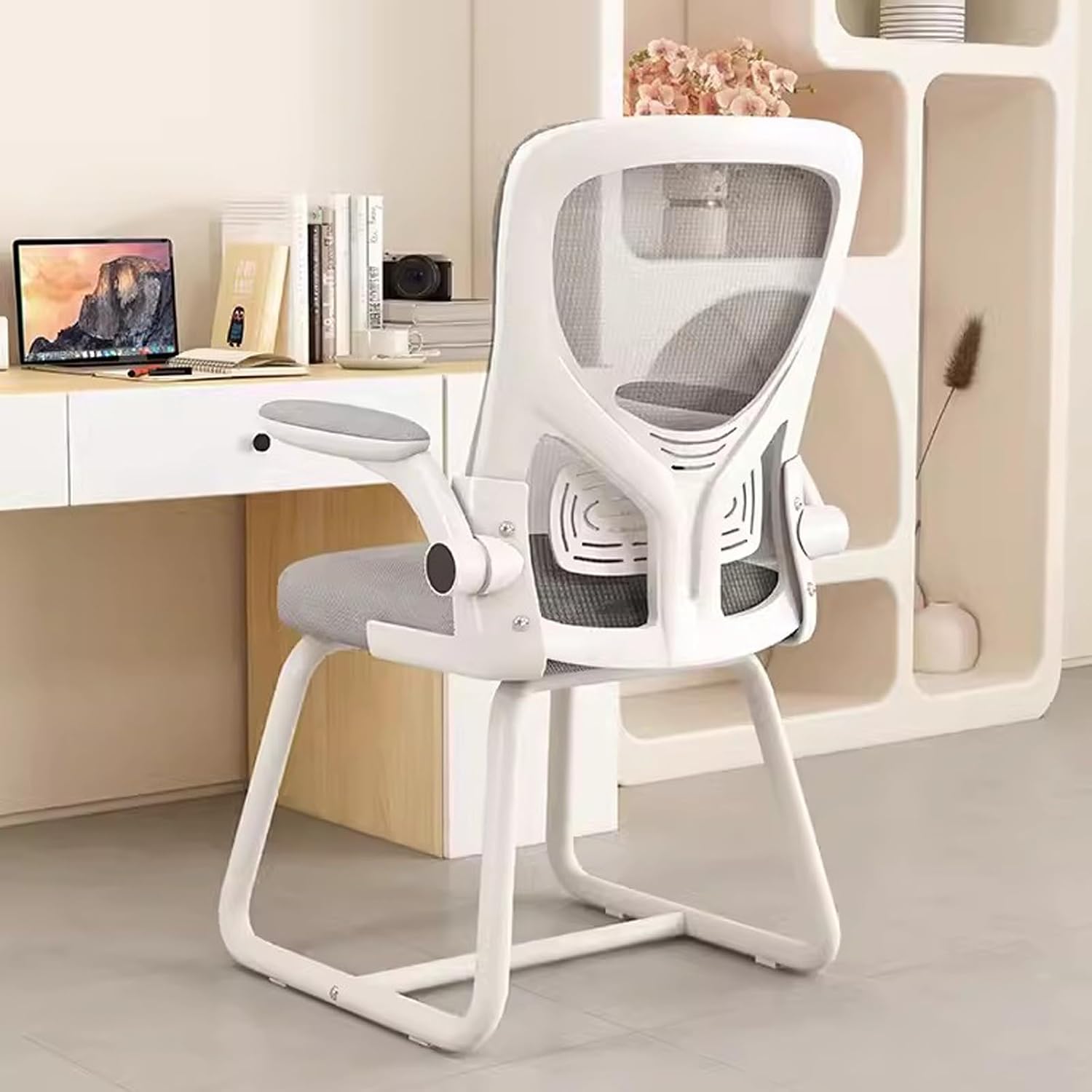 Ergonomic Office Chair, Mesh Back Computer Chair, 90° Flip Armrest, for Dormitory, Study Room, Office, Desk, Gaming Chair (Color : C)