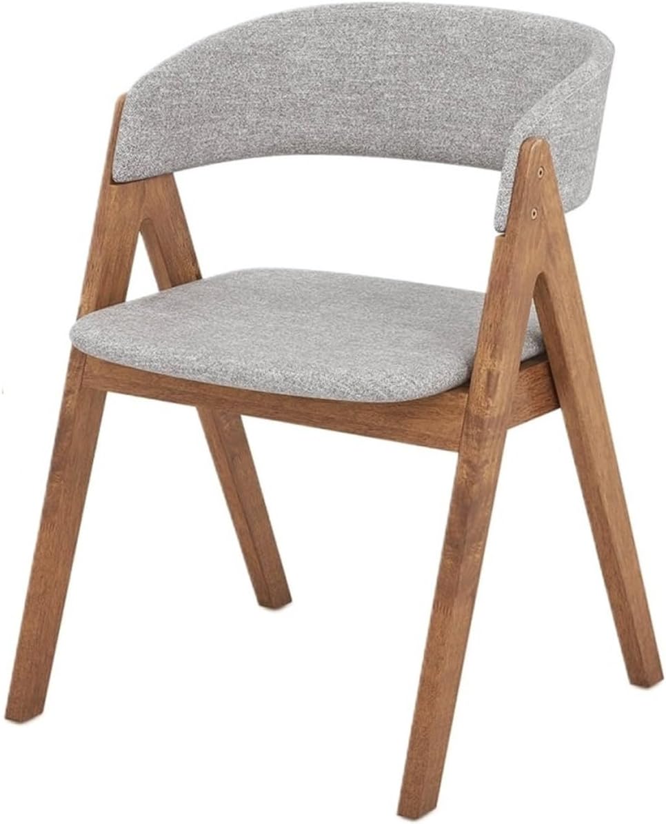 Dining Chairs Outdoor 1pcs Dining Chairs with Curved Backrest Max 400Lbs Sturdy Rubber Wood Frame