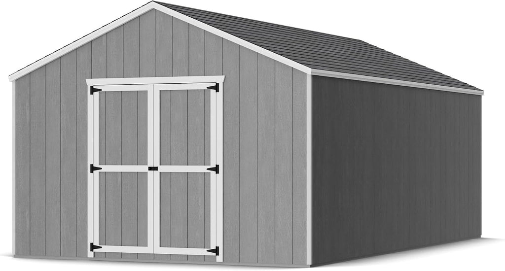 Little Cottage Co. 12x20 Value Gable Shed with Floor, Outdoor Wood Storage Do-It-Yourself Precut Kit