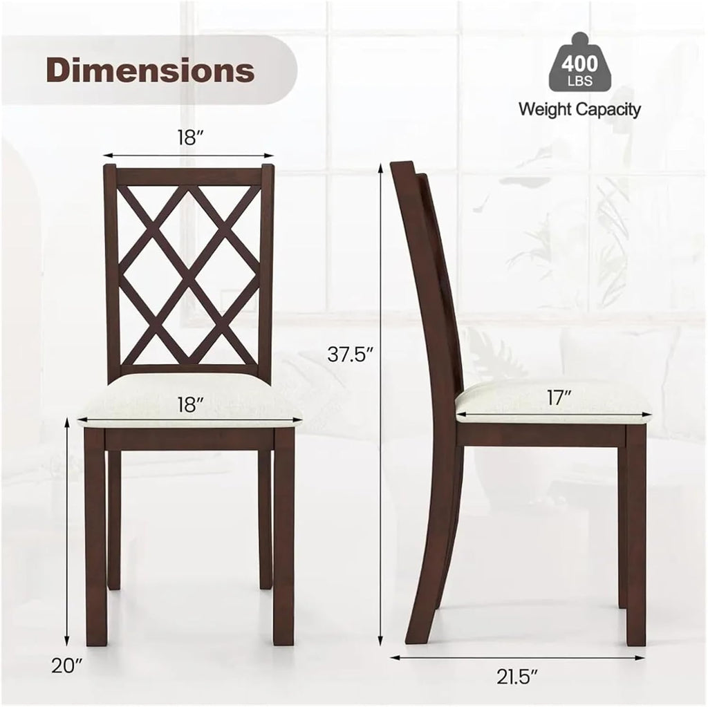 Dining Chairs Outdoor 1pcs Wooden Armless Kitchen Dining Chairs Rubber Wood Legs Max Load 400Lbs
