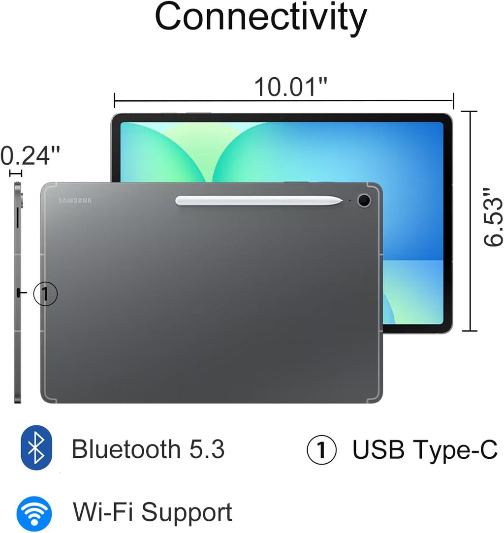 Samsung Galaxy Tab S10 FE AI Android Tablet (10.9' 2K+ 90Hz Touchscreen, 8-Core, 8GB RAM, 384GB Storage (128GB+256GB SD Card)), S Pen, Long Battery Life, Dual Cameras, Ultra Light, SM-X520