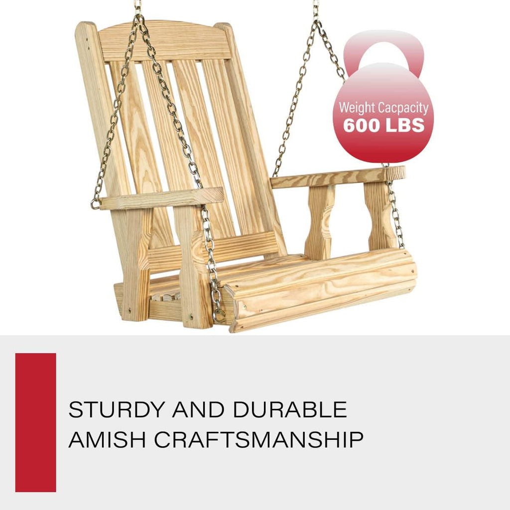 Amish Casual Heavy Duty Mission Pressure Treated Swing Chair (Unfinished)