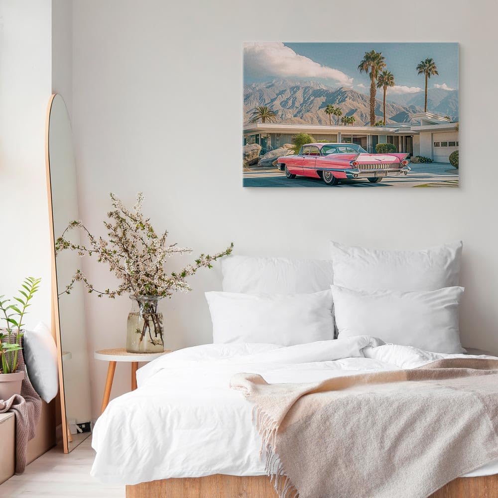 artgeist - Canvas Wall Art XXL Summer Vibes 90x60 cm/36'x24' 1 piece - Non-woven Canvas Prints Image Framed Artwork Painting Picture Photo Home Decoration - Holiday Landscape Cadillac c-H-10030-b-a