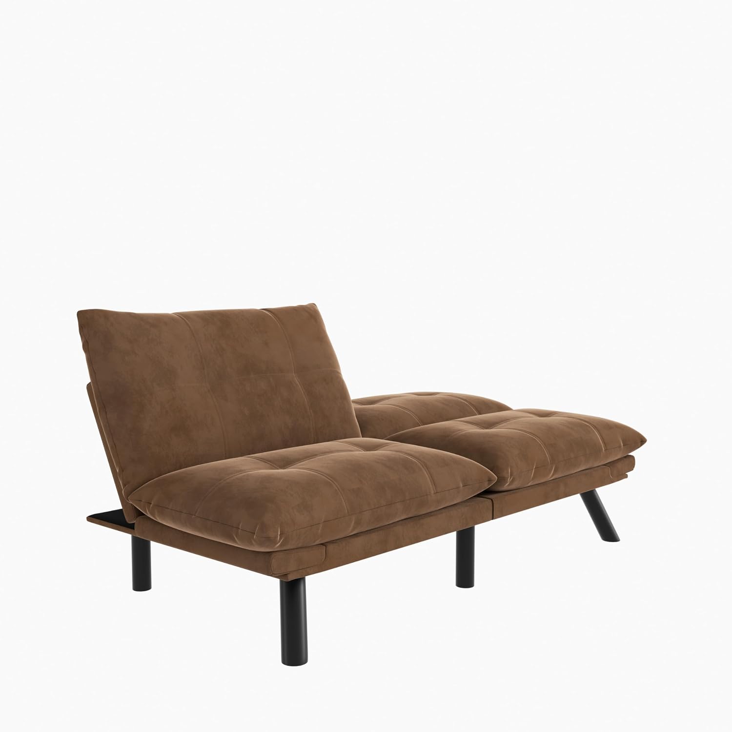 Anwick Velvet Convertible Futon Sofa Bed,71' Modern Comfy Loveseat Sleeper Sofa with Adjustable Backrest Armrest,Folding Futon Sleeper Recliner for Living Room,Office,Apartment (Brown)