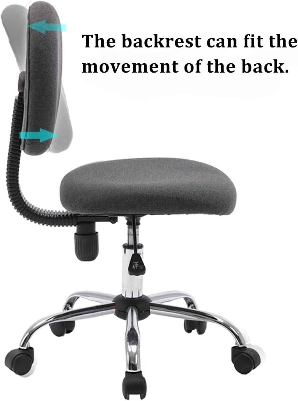 Computer Chairs for Adults Back Support Bearing 400 Lbs No Arms Liftable Swivel Chair Breathable Ergonomic Mesh Office Chair Comfortable Chair for Home, Bedroom, Study(Gray)