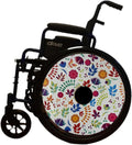 18 inches Wheelchair Wheel Covers, Designer Cover for Wheelchair Wheels, Waterproof, Enhance Aesthetics, Easy Install/Remove, Lightweight, (Reflective Garden Pattern)