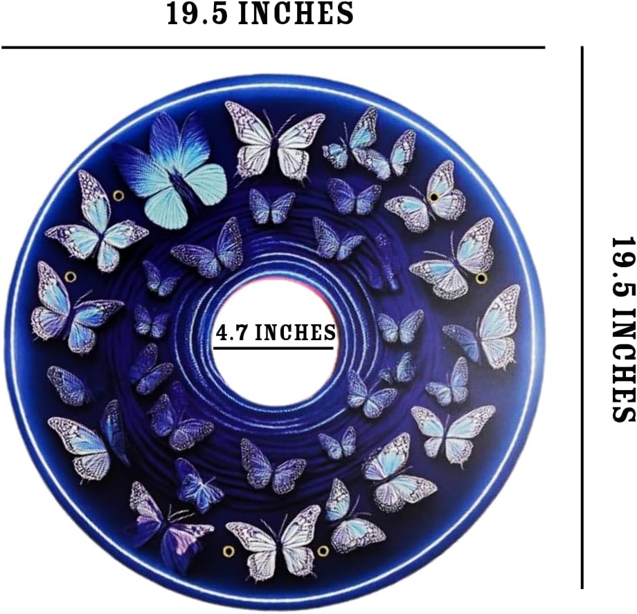 Wheelchair Memorial Day Accessories, Spring Collection, Wheelchair Wheel Covers, Designer Wheels, Waterproof, Easy Install/Remove, Lightweight, (Blue Butterfly)