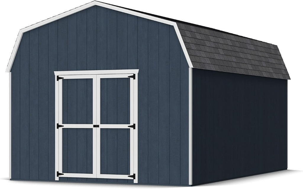 Little Cottage Co. 12x18 Value Gambrel Barn with 6 ft. Sidewalls with Floor, Outdoor Wood Storage Shed Do-It-Yourself Precut Kit