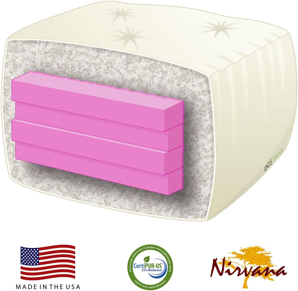 Nirvana Futons Arden Futon Set - Full Size, Frame, 8' Mattress, Microfiber Sussex Fudge Cover