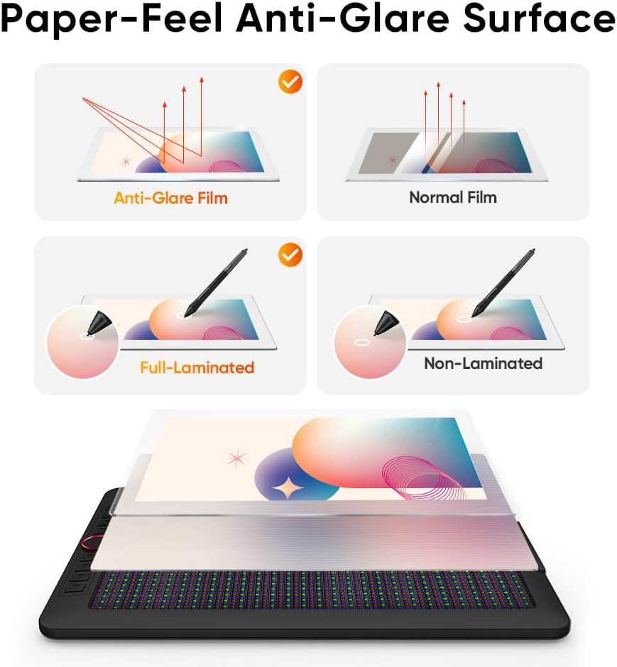 XPPen 13.3' Drawing Tablet with Screen-Artist13.3 Pro V2 16384 Pressure Pen, 8 Shortcut Keys & Red Dial for Digital Art, Graphic Designer, Animation | Mac, PC, Android Compatible | Beginner to Pro