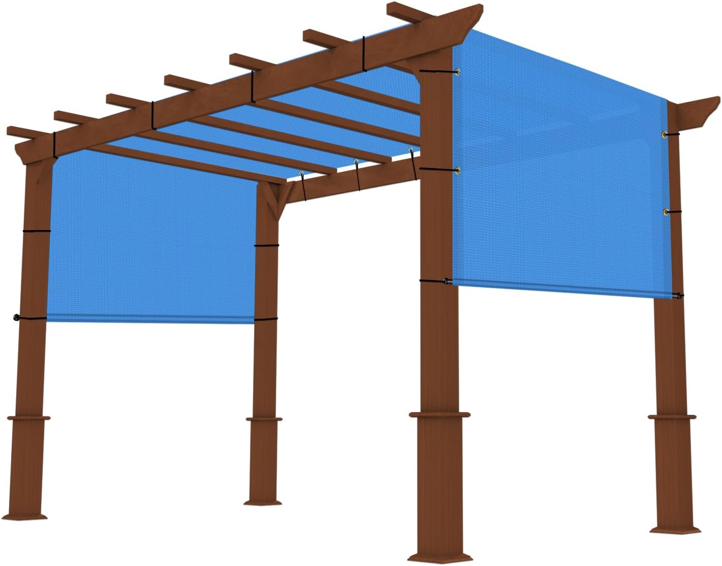 10' x 4' Universal Pergola Shade Cover Replacement Canopy with Grommets Weighted Rods Permeable for Outdoor Patio Porch Backyard Gazebo Blue