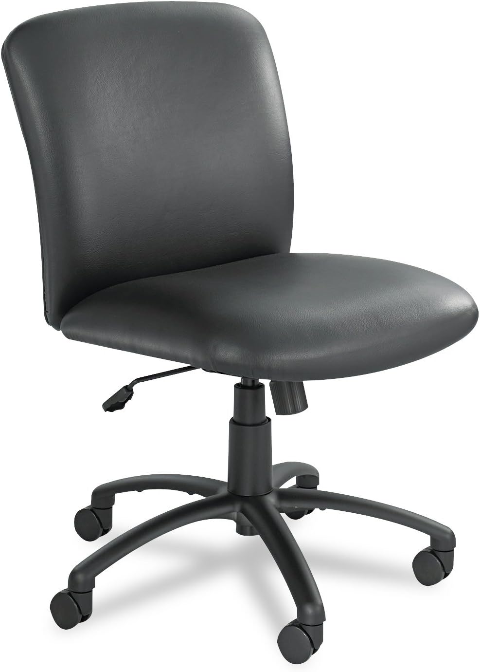 Safco Products Uber Big and Tall Mid Back Chair 3491BV, Black Vinyl, Rated for 24-7 Use, Holds up to 500 lbs. (Optional arms Sold Separately)