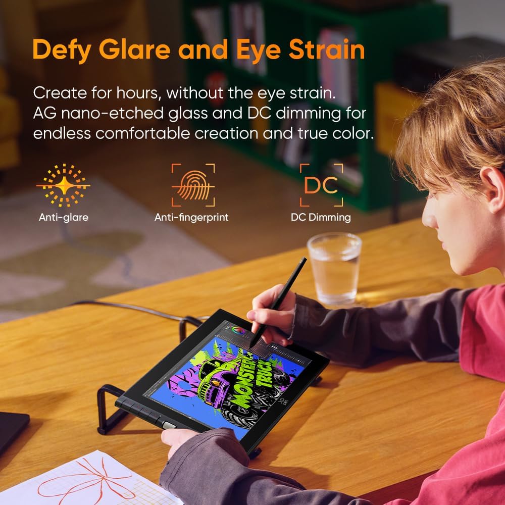 XPPen Artist 12 3rd 11.9' Drawing Tablet with Screen | X4 Pen 16K Pressure | Dial Wheels+8 Keys | AG Etched Glass Portable Art Drawing Tablet Compatible with Windows/macOS/Android/ChromeOS/Linux