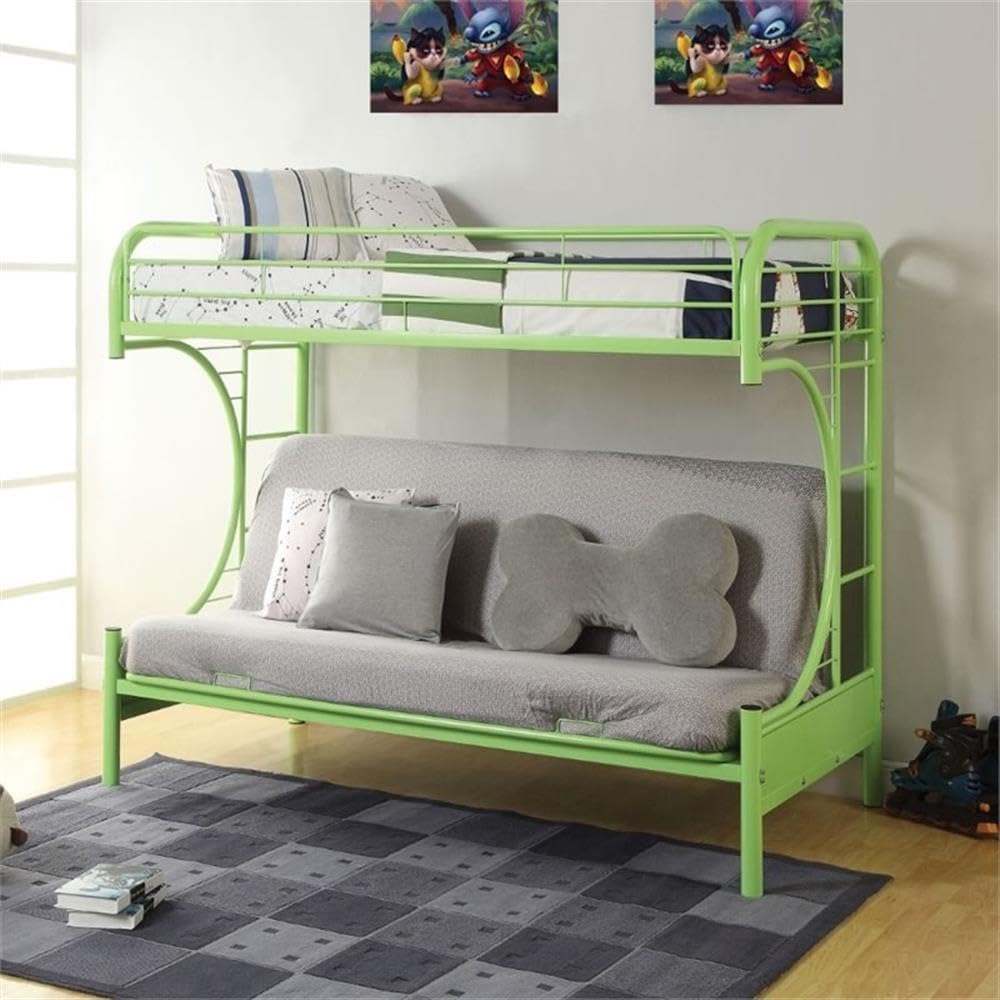 Acme Furniture Eclipse Twin Over Full Futon Bunk Bed in Green