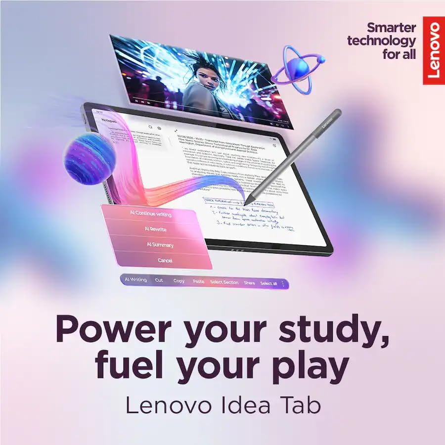 Lenovo Idea Tab 11' Tablet with Pen - Dimensity 6300-8GB RAM - 128 GB Storage - Android 15-2.5K - 90 Hz - Luna Grey (ZAFR0928US)