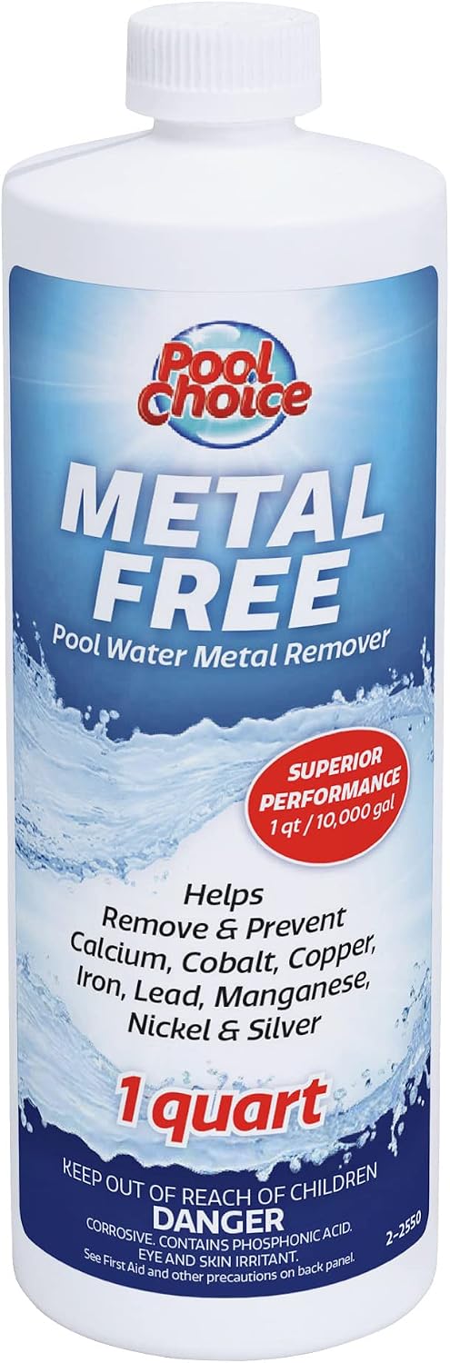 SpaChoice 1-Quart 12-Pack Premium Metal Free Pool Water Metal Remover, Pool Stain Remover, Made in USA