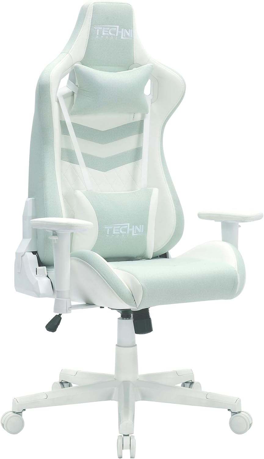 Ergonomic Office Gaming Chairs for Adults 400 Lb, High-Back Computer Desk Chair with 2D Armrests, 150° Swivel, Lumbar Support,Comfy Reclining Cute Chair for Home Computer, for Small Spaces,Mint