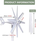 Wind Turbine Generator Kit 12000W 12V/24V w/8 Blade, Wind Generator Kit w/Charge Controller, Wind Power Generator for Marine, Home, Windmill Generator Suit for Hybrid Solar Wind,12V