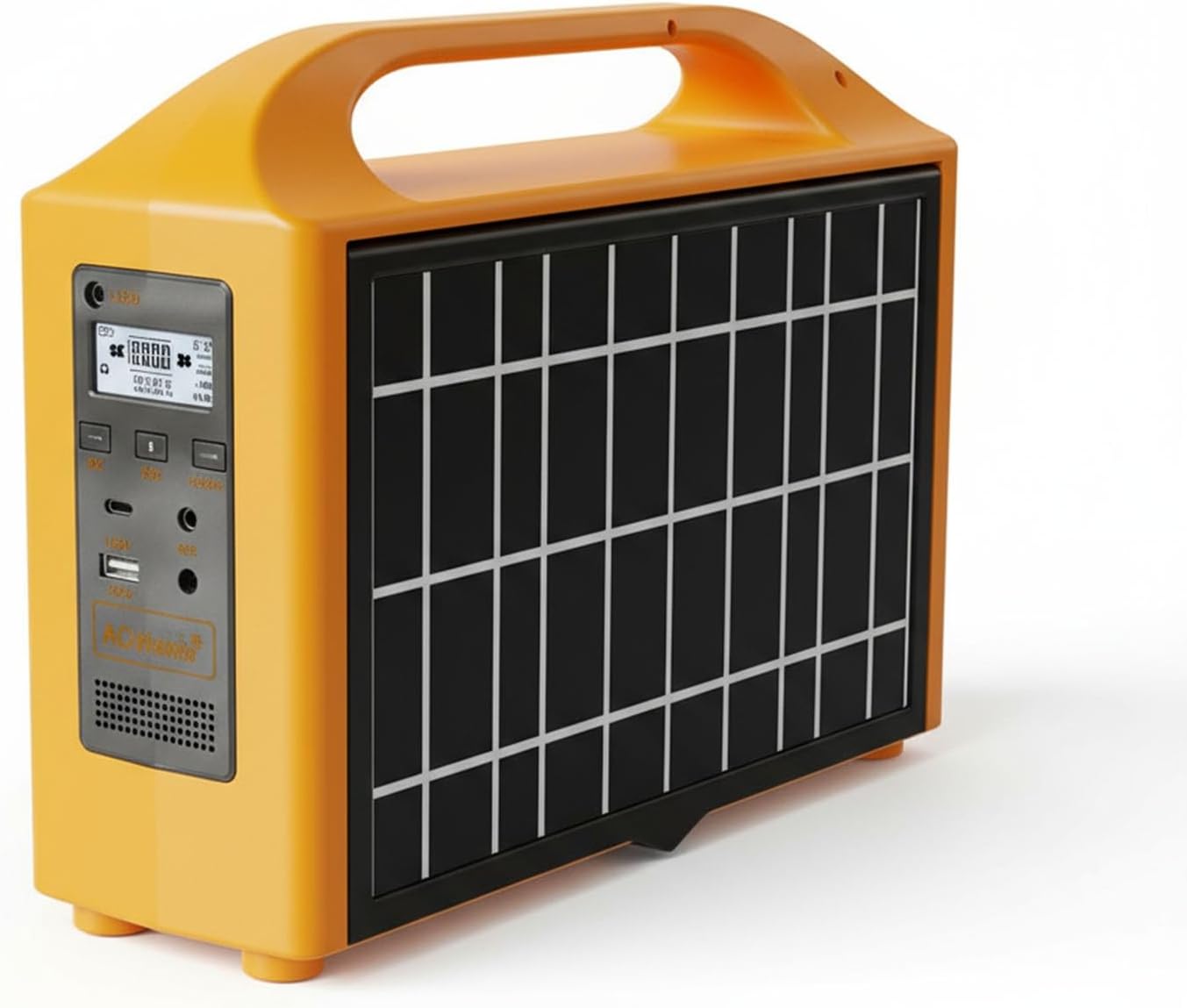 Solar Powered Generator AC Outlet LED Lamp, Portable Power Station Solar Panel LCD Screen Multiple Protection Outdoor Emergency Use