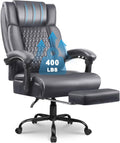 OFIKA Office Chair,Executive Heavy Duty Office Chair with Foot Rest Ergonomic High Back Computer Gaming Chairs Home Office 400lbs,Big and Tall Lumbar Support (Grey)