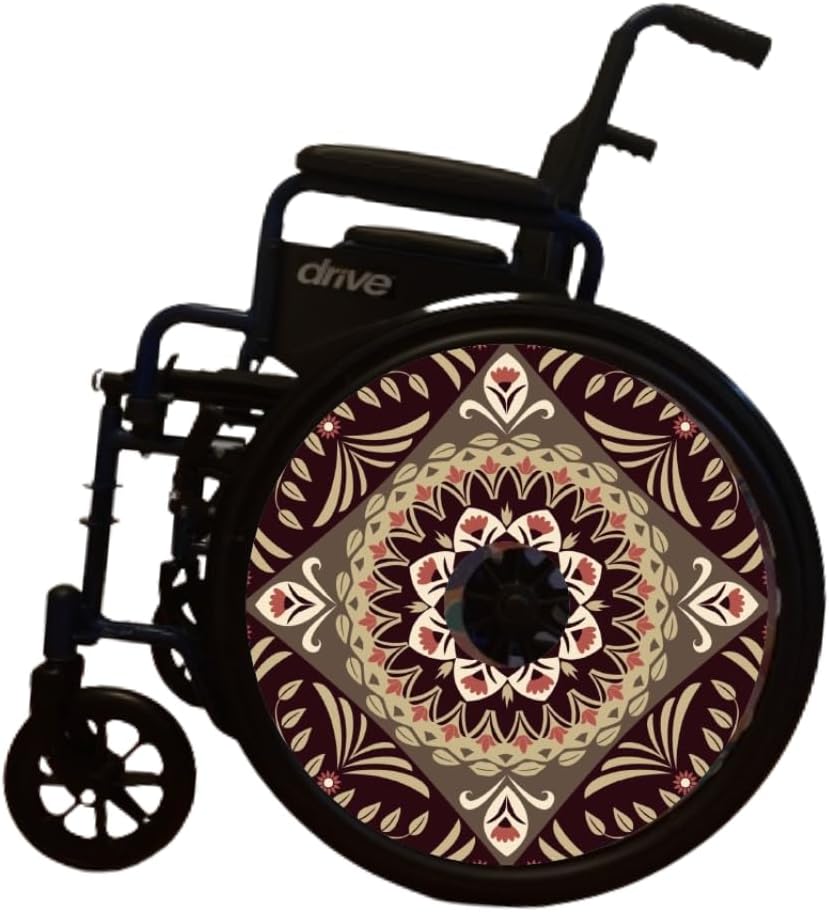 Wheelchair Memorial Day Wheel Covers, Accessories, Designer Covers, Mandala Lovers, Easy Install/Remove, Lightweight, Waterproof (Mandala Artistry)