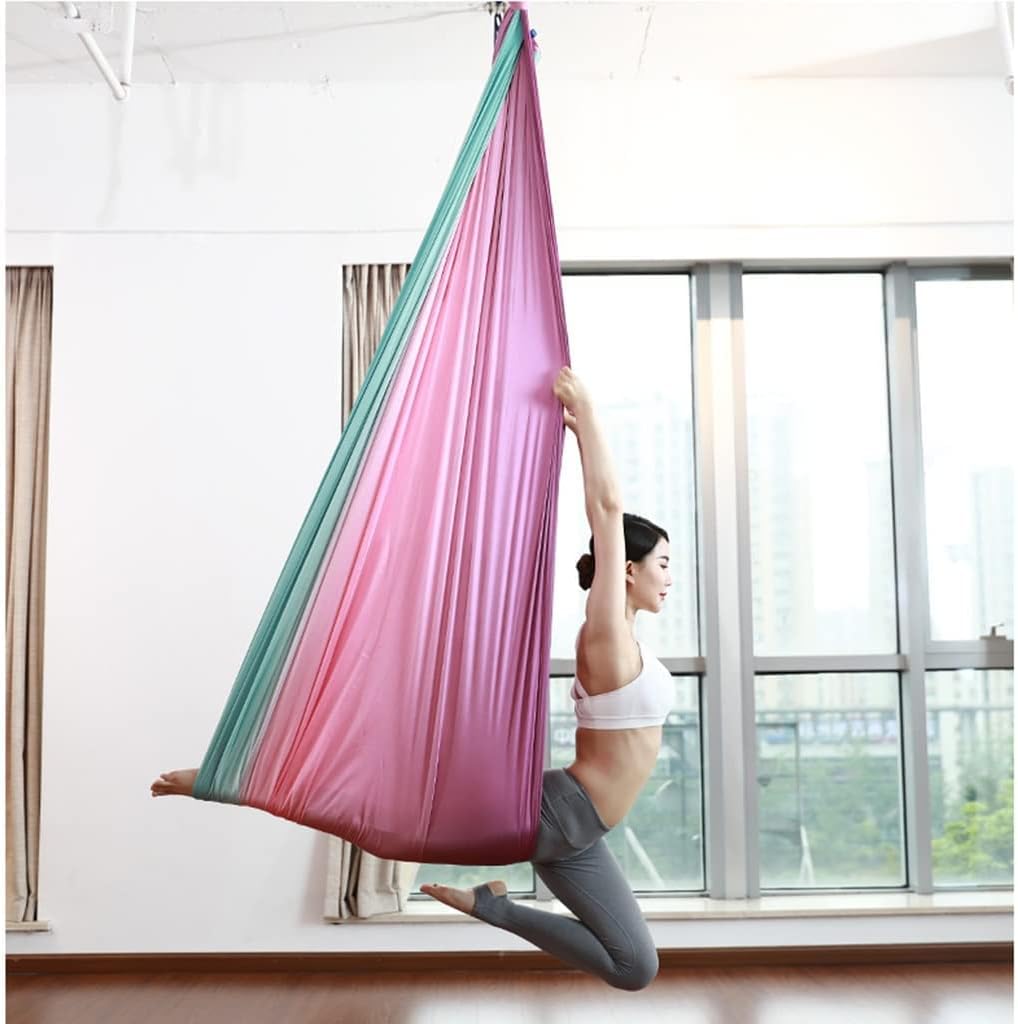 LJYT Sensory Swing Chair Hanging Seat Aerial Flying Yoga Hammock Sensory Hammock for Kids Or Adults Tree Rope Therapy (Color : A)