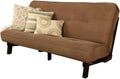 Kodiak Furniture Carson Full Size Futon Frame and Mattress Set - Java Brown Finish Wood Futon Frame with Mattress Included in Mocha Brown Color