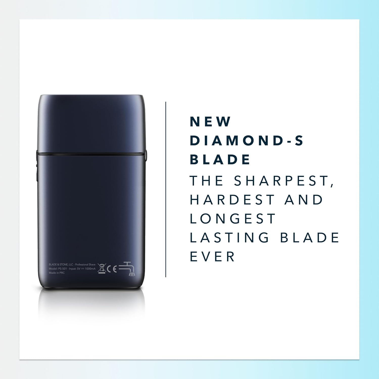 Blade & Stone PS501 Foil Shaver for Men – Dual Foil Cordless Shaver with Graphene-X Blades and 8000 RPM Digital Motor – All-Metal, Rechargeable Wet and Dry Razor – Dark Night