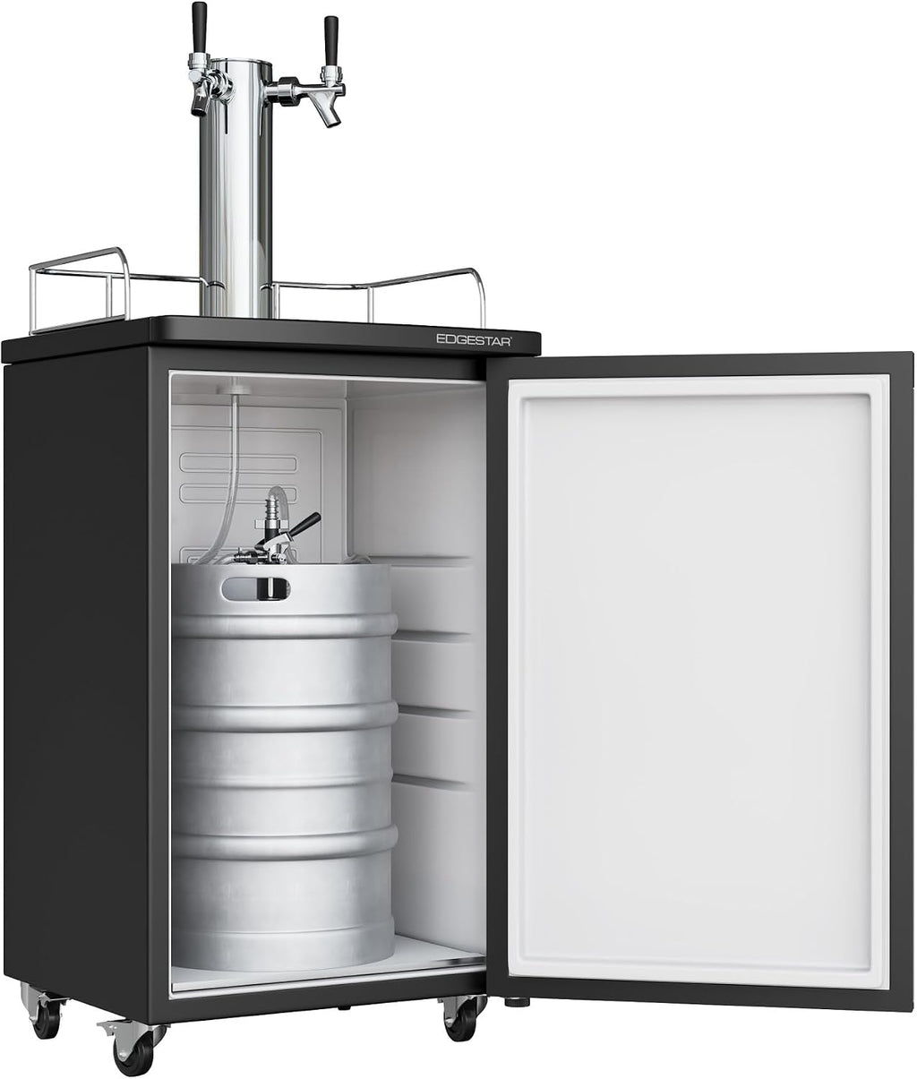 EdgeStar KC2000SSTWIN Full Size Stainless Steel Dual Tap Kegerator & Draft Beer Dispenser - Stainless Steel